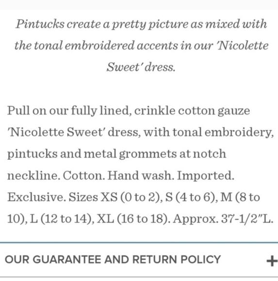 Sundance Cream Nicolette Sweet Cotton Dress V Neck Embroidery Short Sleeve - Picture 7 of 8